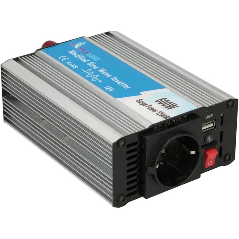 Przetwornica napięcia EXTRALINK 12V na 230V 600W Modyfikowana sinusoida