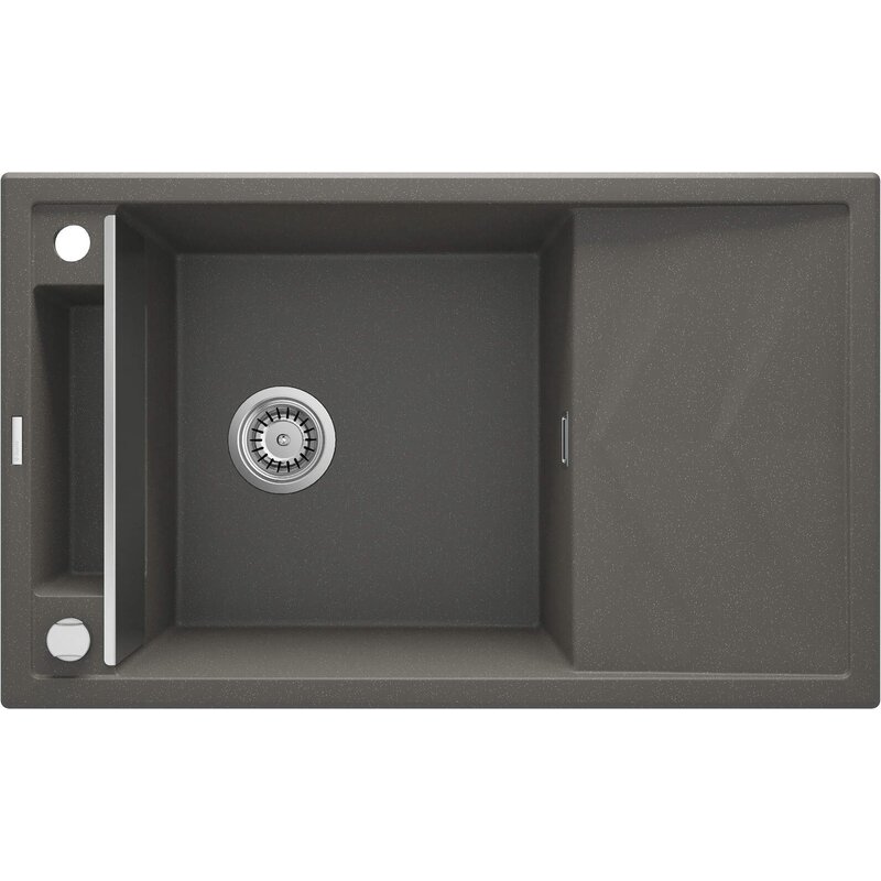 Zlewozmywak jednokomorowy z ociekaczem DEANTE Magnetic ZRM T113 Antracytowy 50x82