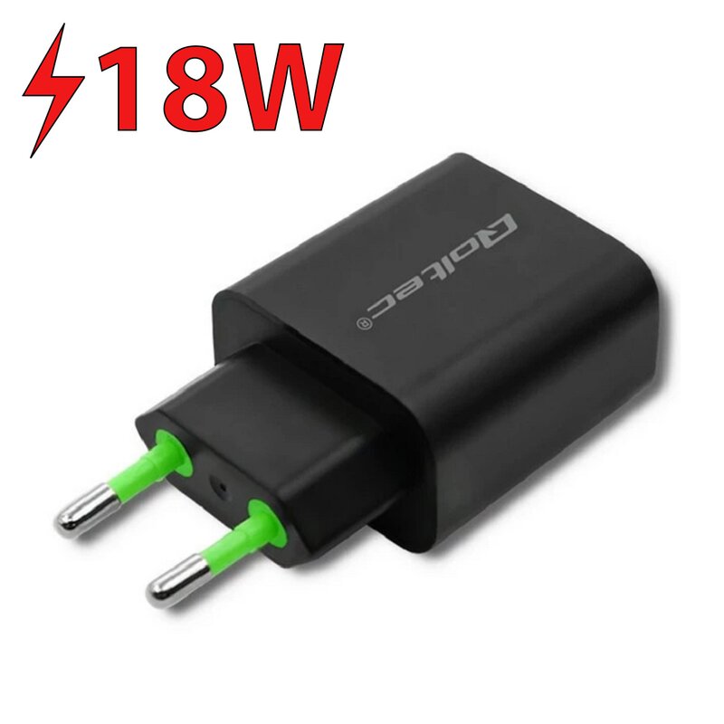 Qoltec 51713 USB-A USB-C 18W Czarny