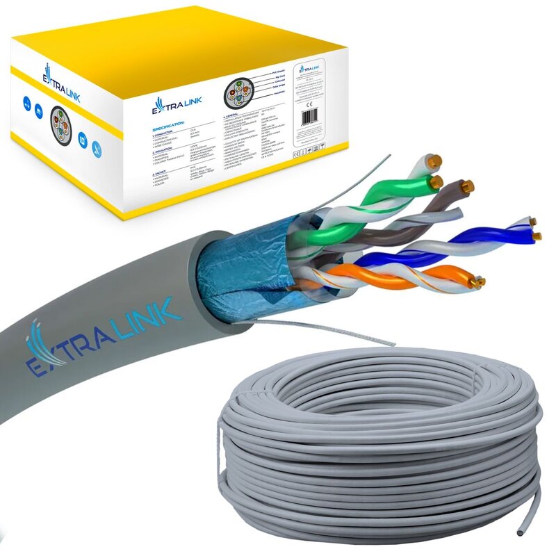 ExtraLink CAT5E FTP (F/UTP) Wewnętrzny Kabel sieciowy 305M