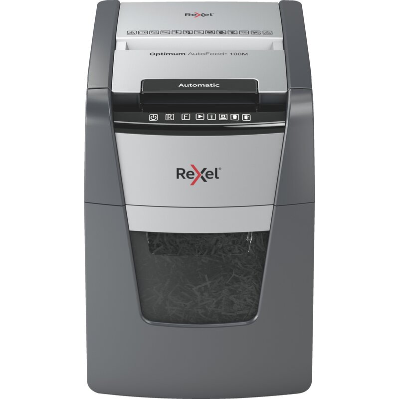 Niszczarka REXEL Optimum AutoFeed+ 100X 2020100XEU 34 L, P-4, Konfetti, Funkcja cofania