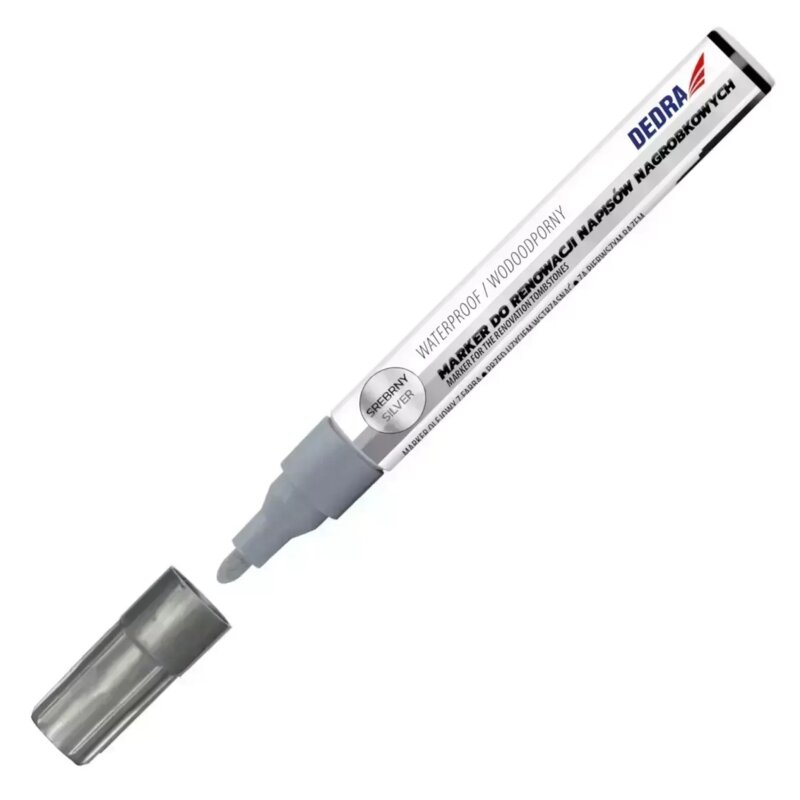 Marker do renowacji napisw nagrobkowych DEDRA M89Z72 Srebrny