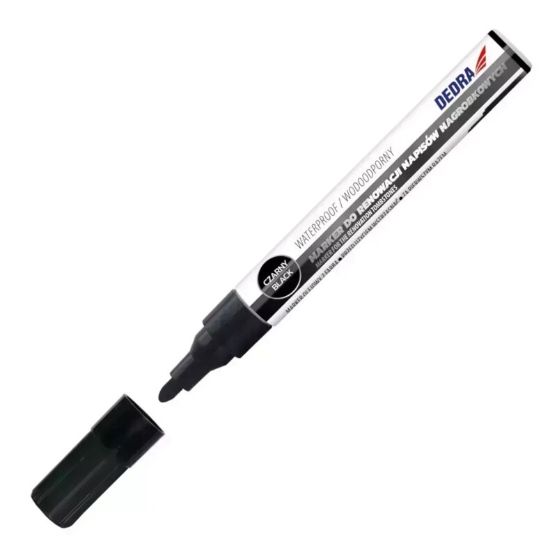 Marker do renowacji napisw nagrobkowych DEDRA M89Z73 Czarny