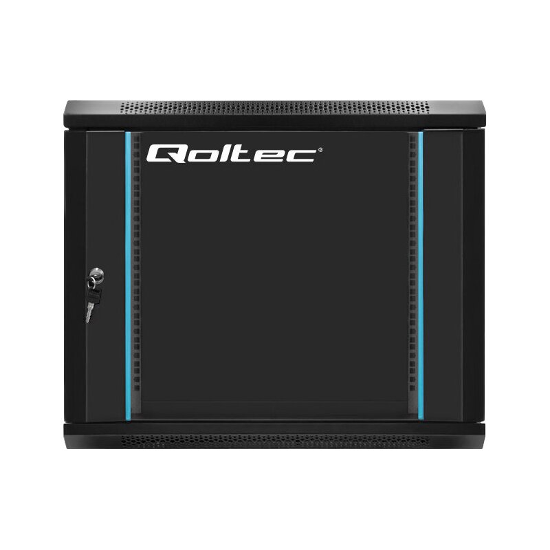 Szafa RACK QOLTEC 19" 9U 54463 600 x 450 mm, Wisząca Czarny