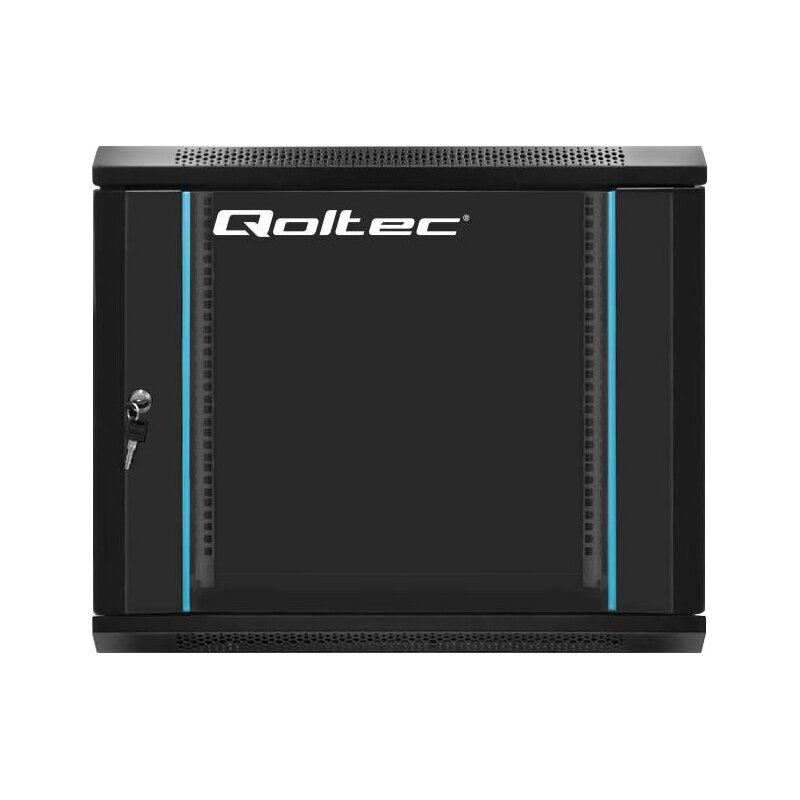 Szafa RACK QOLTEC 19" 9U 54466 600 x 600 mm, Wisząca Czarny