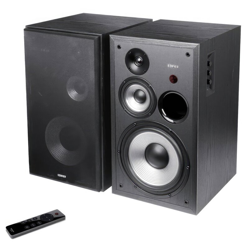 Aktywne, Podstawkowe kolumny głośnikowe EDIFIER R2850DB Czarne (2 szt.), Obudowa MDF, Bluetooth 5.1 aptX, Korektor dźwięku