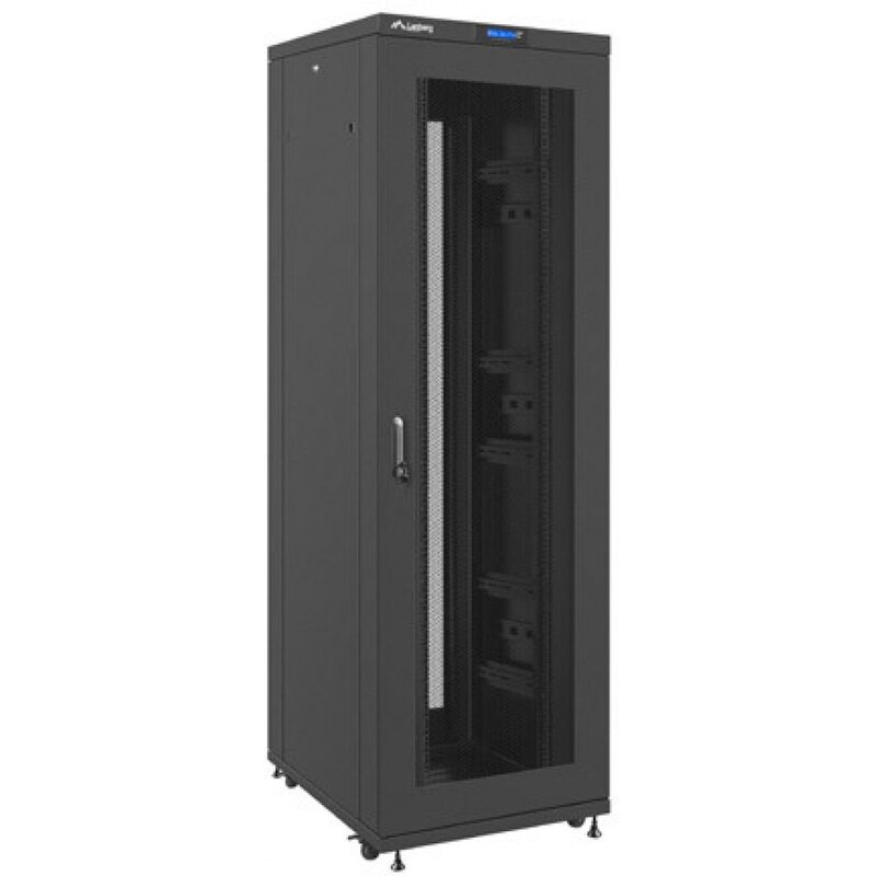 Lanberg Szafa instalacyjna rack stojąca 19 42U 800x1000 czarna, drzwi perforowane LCD (Flat pack)