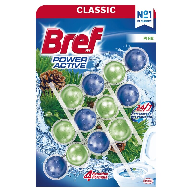 Kostka do WC BREF Power Aktiv Sosna 3x50g