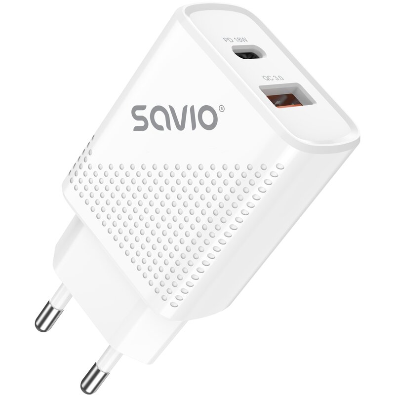 Ładowarka sieciowa SAVIO LA-05 Quick Charge 3.0 18W Biały