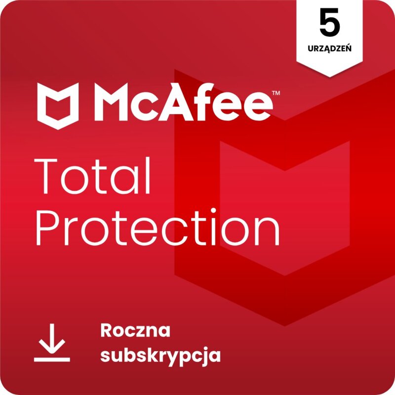 Antywirus MCAFEE Total Protection 5 URZĄDZEŃ 1 ROK Kod aktywacyjny