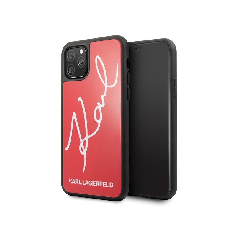 Etui KARL LAGERFELD Glitter Signature Case do Apple iPhone 11 Pro Max Czerwony