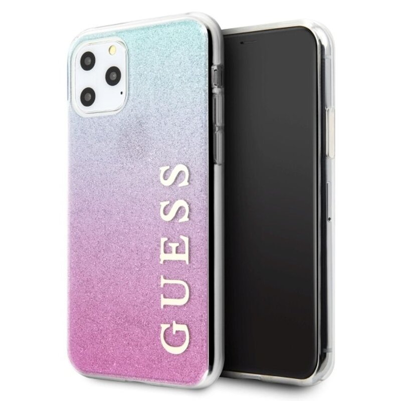 Etui GUESS Glitter Gradient do Apple iPhone 11 Pro Różowo-niebieski