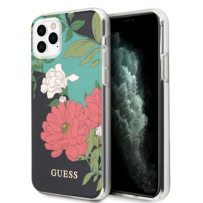Etui GUESS Flower Shiny Collection N1 do Apple iPhone 11 Pro Czarny
