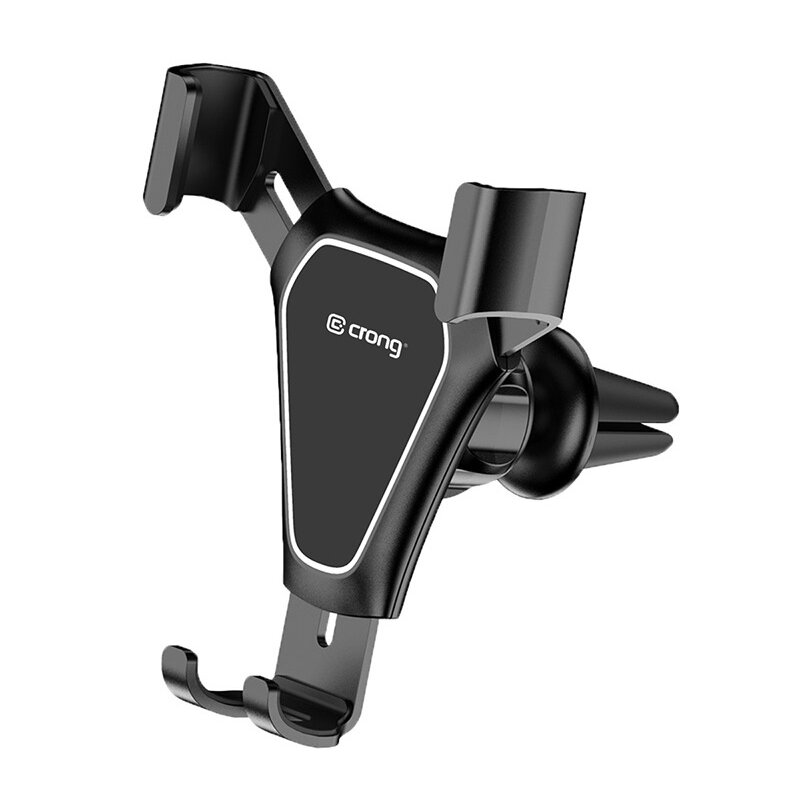 Uchwyt na telefon i smartfon CRONG Gravity Auto-Clip Car Holder Czarny uchwyt samochodowy na kratkę nawiewu