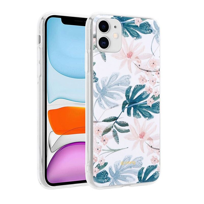 Etui CRONG Flower Case do Apple iPhone 11 Biały Kwiaty
