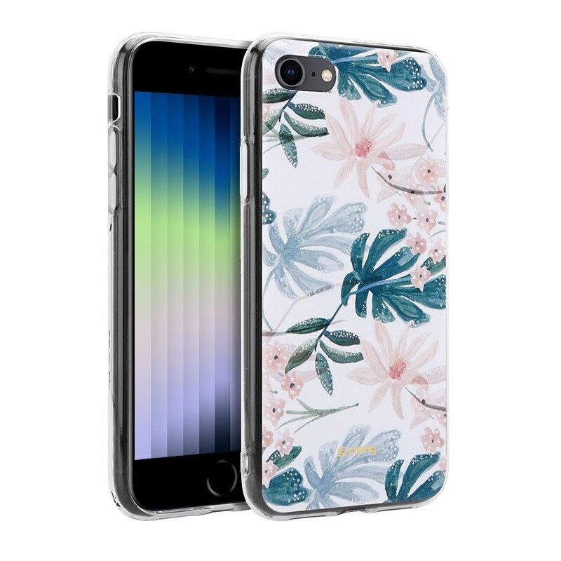 Etui CRONG Flower Case do Apple iPhone SE 2022/SE 2020/7/8 Biały Kwiaty