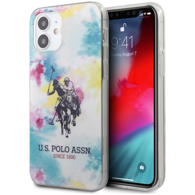 Etui US POLO ASSN Tie & Dye Collection do Apple iPhone 12 Mini Wielokolorowy