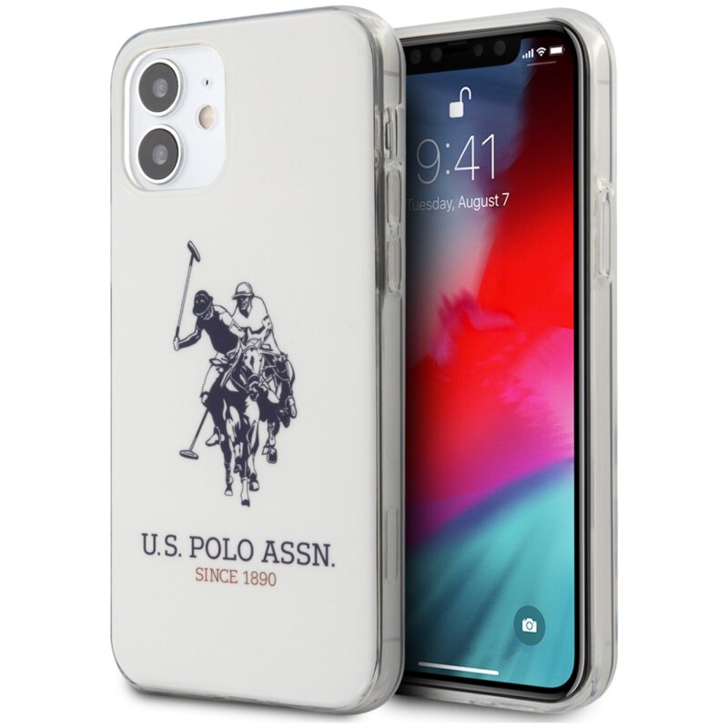Etui US POLO ASSN Shiny Big Logo do Apple iPhone 12 Mini Biały