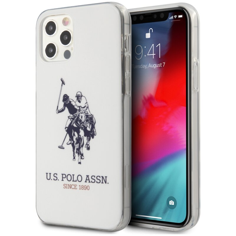 Etui US POLO ASSN Shiny Big Logo do Apple iPhone 12 Pro Max Biały