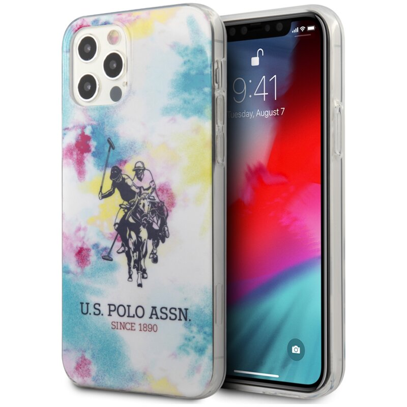Etui US POLO ASSN Tie & Dye Collection do Apple iPhone 12 Pro Wielokolorowy