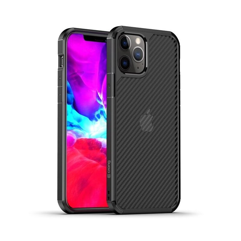 Etui CRONG Hybrid Carbon do Apple iPhone 12 Pro Max Czarny