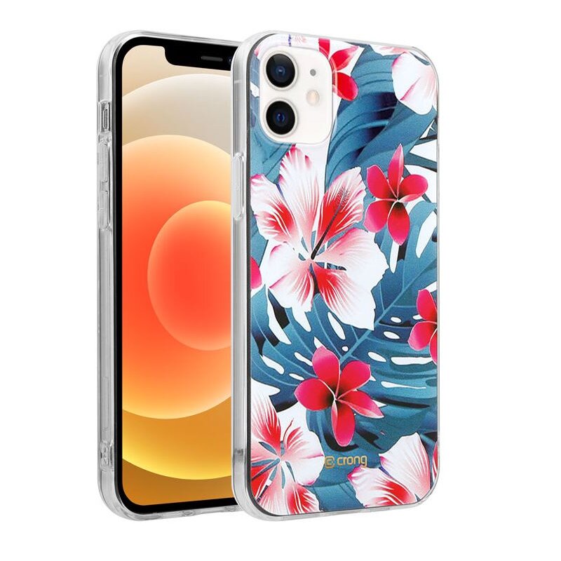 Etui CRONG Flower Case do Apple iPhone 12 Mini Zielony