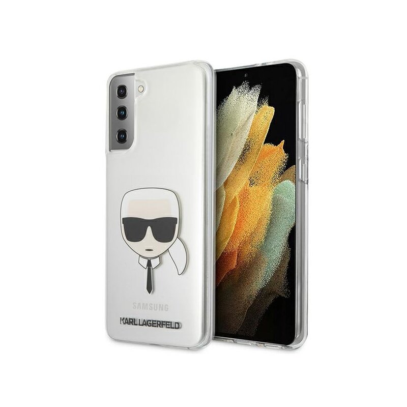 Etui KARL LAGERFELD Transparent Karl's Head do Samsung Galaxy S21+ Przezroczysty