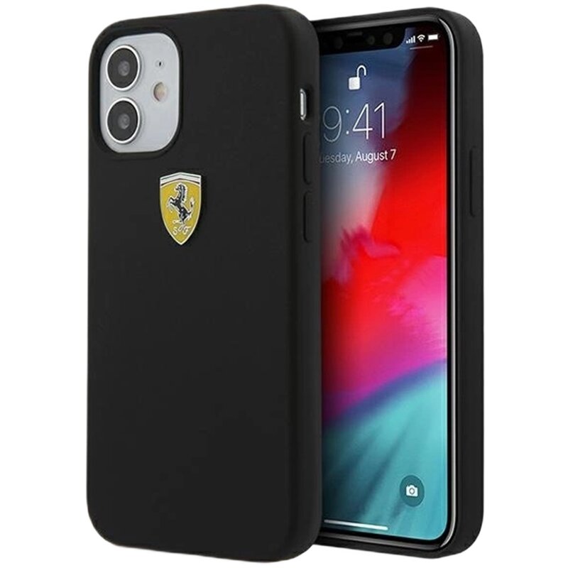 Etui FERRARI On Track Silicone do Apple iPhone 12 Mini Czarny