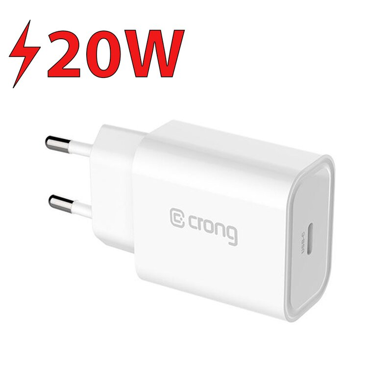 Ładowarka sieciowa CRONG Travel Charger 20W Biały ładowarka do telefonu USB-C