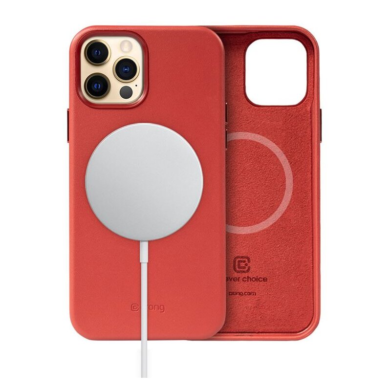 Etui CRONG Essential Cover Magnetic MagSafe do Apple iPhone 12 Pro Max Czerwony