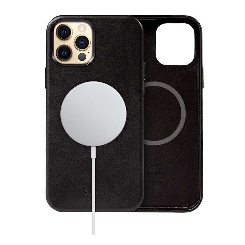 Etui CRONG Essential Cover Magnetic MagSafe do Apple iPhone 12 Pro Max Czarny