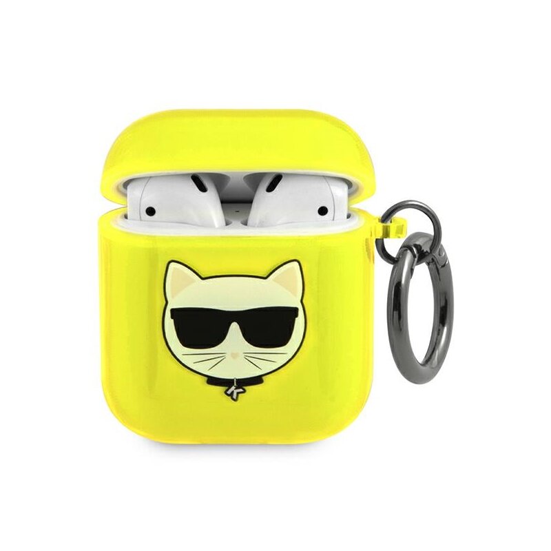 Etui KARL LAGERFELD Choupette Head do Apple AirPods 1/2 Żółty