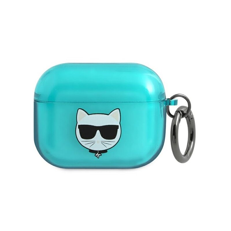 Etui na słuchawki KARL LAGERFELD Choupette Head do Apple AirPods Pro Niebieski