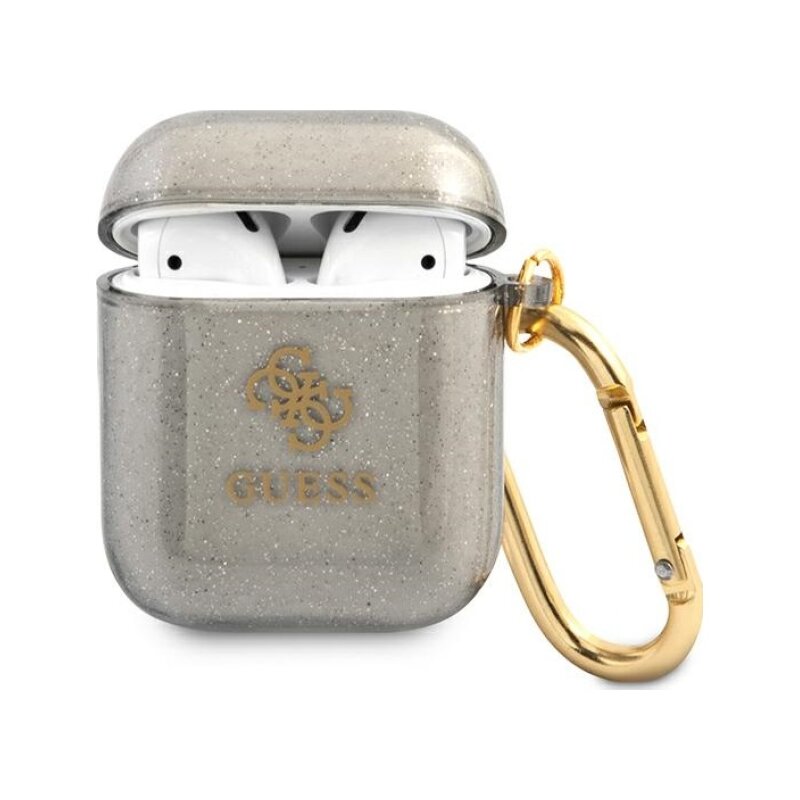 Etui na słuchawki GUESS Colored Glitter do Apple AirPods 1/2 Czarny
