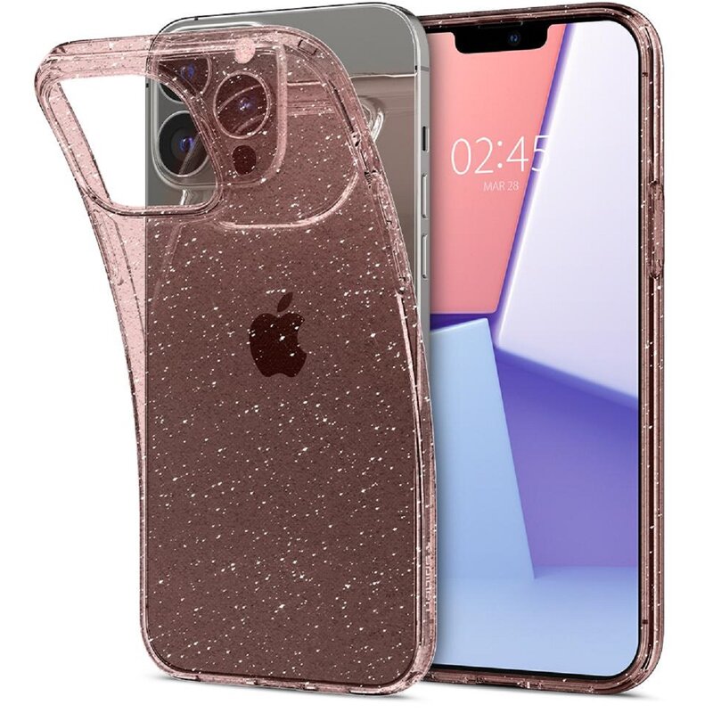 Etui SPIGEN Liquid Crystal Glitter do Apple iPhone 13 Pro Przezroczysto-różowy