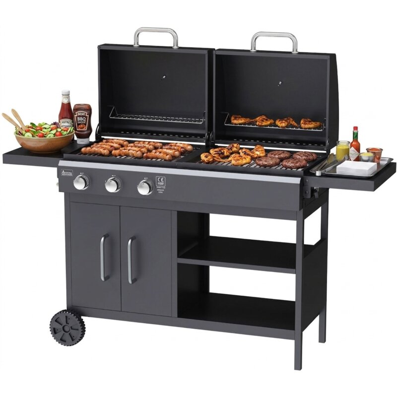 Grill ogrodowy gazowo-węglowy ACTIVA Combo III