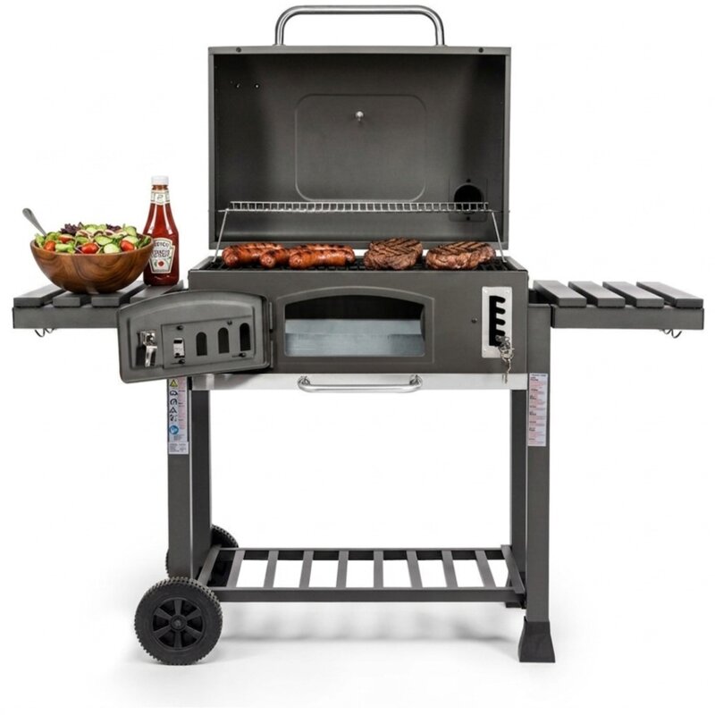 Grill ogrodowy węglowy ACTIVA Angular XXL 11250C Zamykany, żeliwny ruszt, termometr