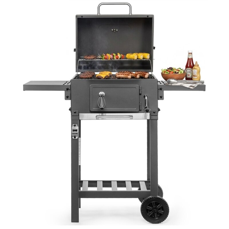 Grill ogrodowy węglowy ACTIVA Angular 11247C Zamykany, żeliwny ruszt, termometr