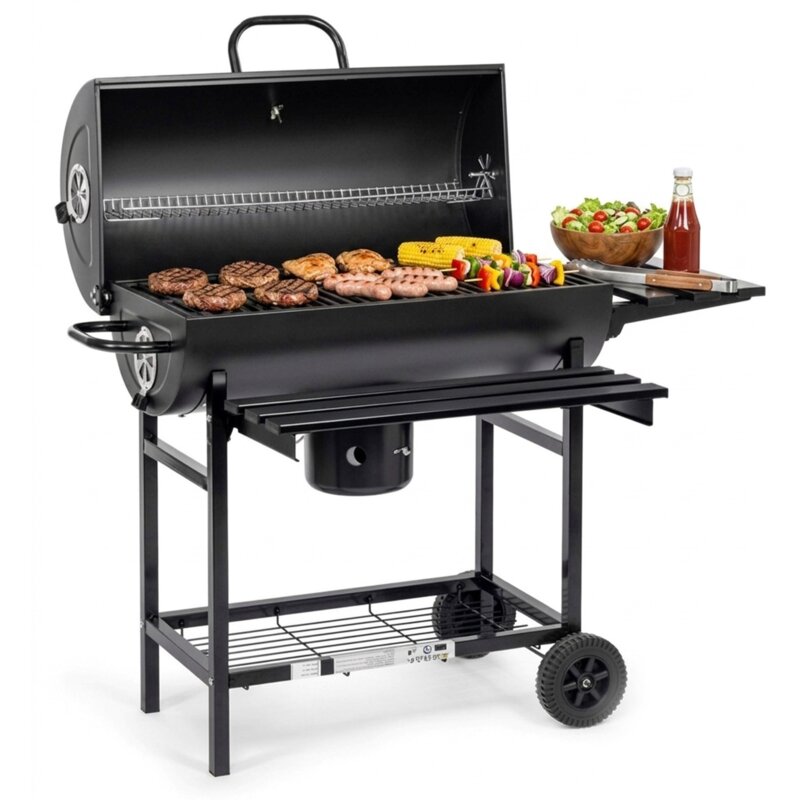 Grill ogrodowy węglowy ACTIVA 11260 Zamykany, beczka, żeliwny ruszt, popielnik, termometr