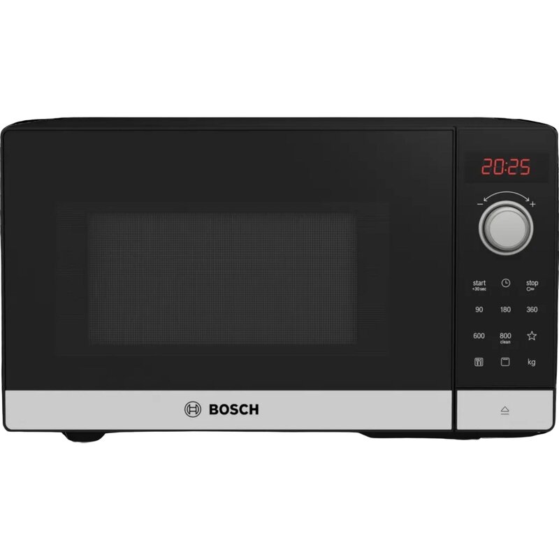 Kuchenka mikrofalowa BOSCH FEL023MS2 Serie 2 800W średnica 27 cm pojemność 20L Grill Hydroliza QuickStart Czarno-srebrny