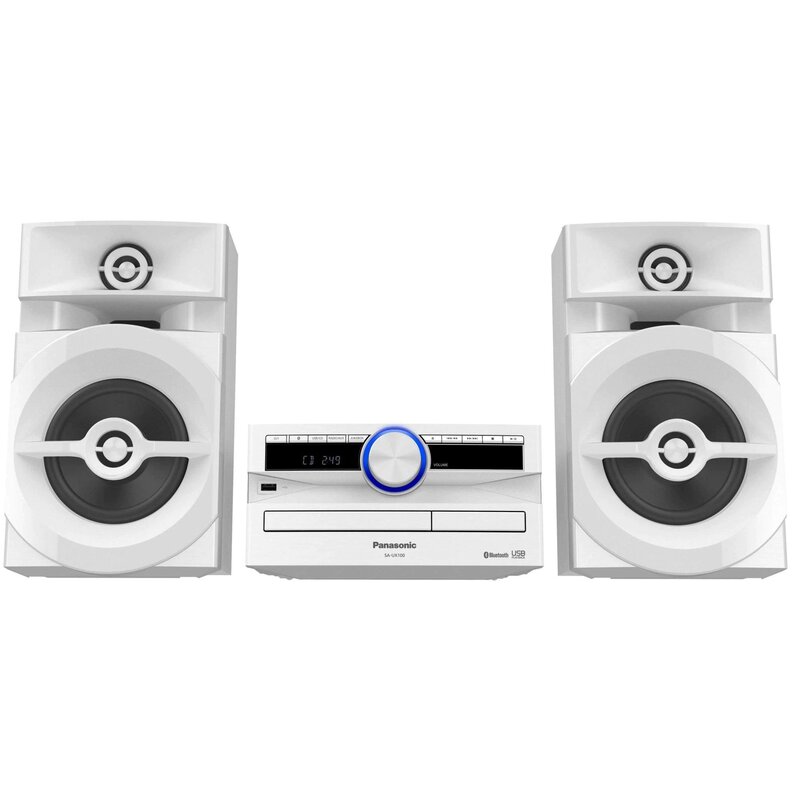 Wieża PANASONIC S.C.-UX100E-K Biała, Odtw.CD, Bluetooth, USB, Tuner FM, aplikacja MAX Juke, Wbudowany Equalizer