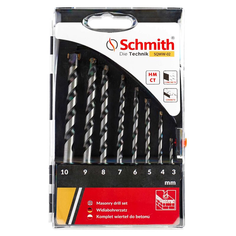 Zestaw wierteł SCHMITH SQWW-02 (8 szt.)