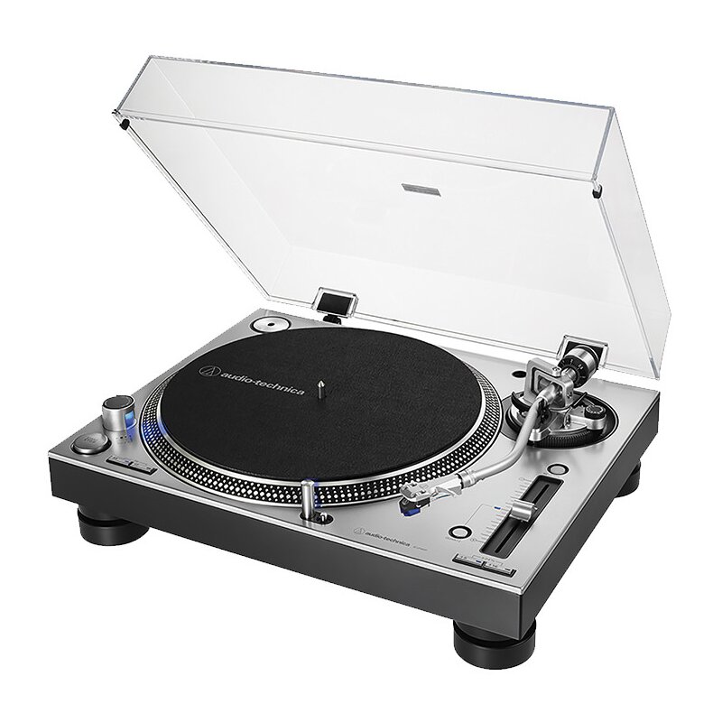 Gramofon AUDIO-TECHNICA AT-LP140XP Srebrny, Manualny, Napęd bezpośredni, Prędkość odtw. 33 1/3, 45, 78 obr./min