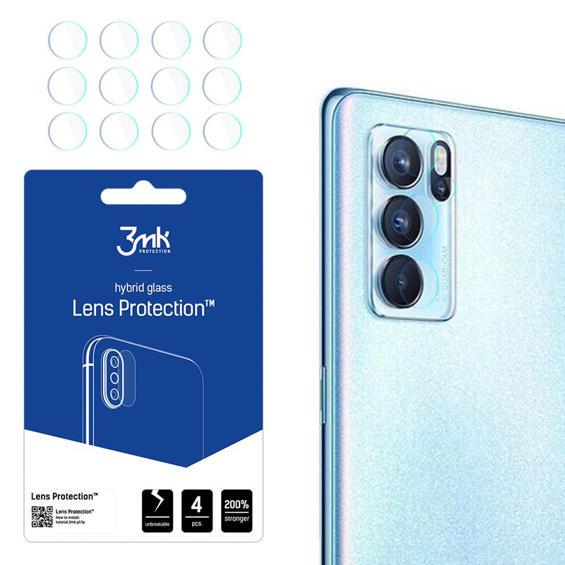 Szkło hybrydowe na obiektyw 3mk Lens Protection Camera do Oppo Reno 6 Pro 5G