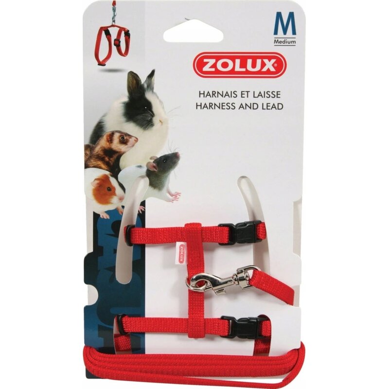 Szelki ZOLUX Casual 207106 M Czerwony + Smycz