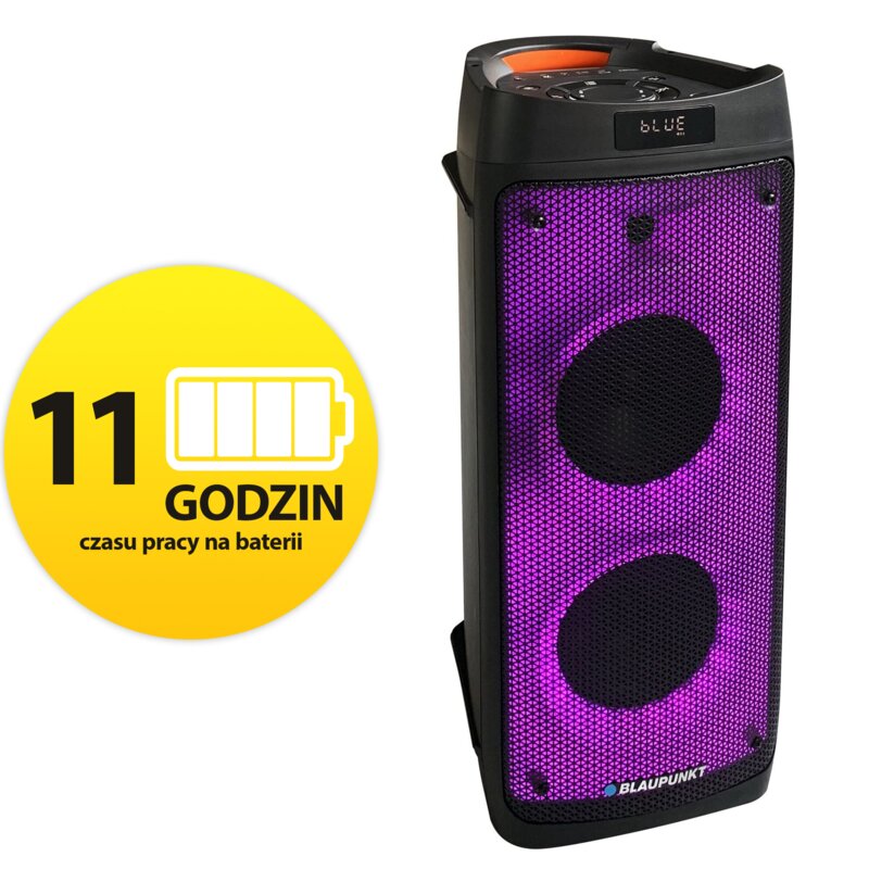 Power Audio BLAUPUNKT PB06DB, 500W, Bluetooth, Bateria 11 godzin, Wejście mikrofonowe i gitarowe, Mikrofon w zestawie