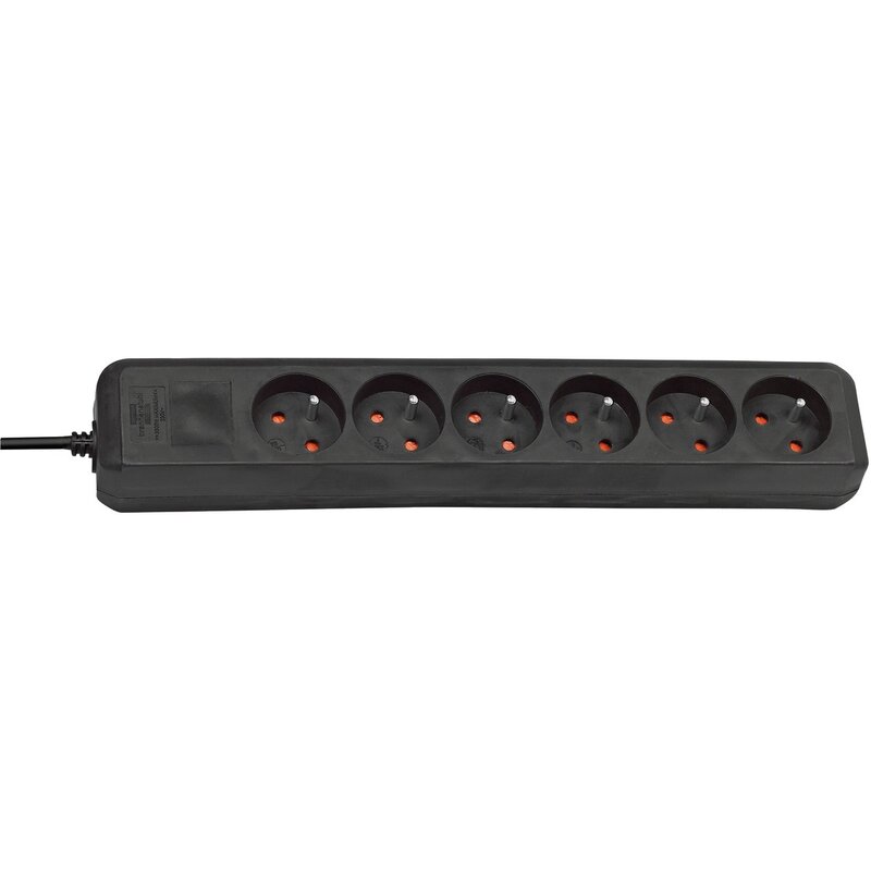 Brennenstuhl Eco-Line 1152704 6 gniazd 1,5m Czarny