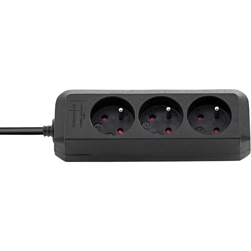 Brennenstuhl Eco-Line 1157504 3 gniazda 3m Czarny