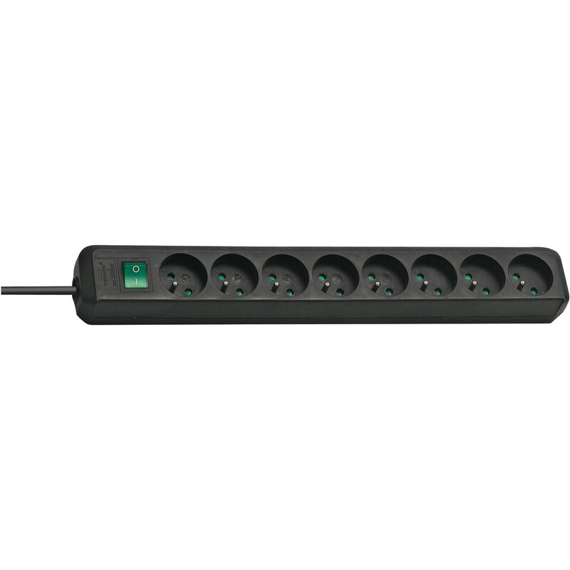 Brennenstuhl Eco-Line 1159301 8 gniazd 3m Czarny