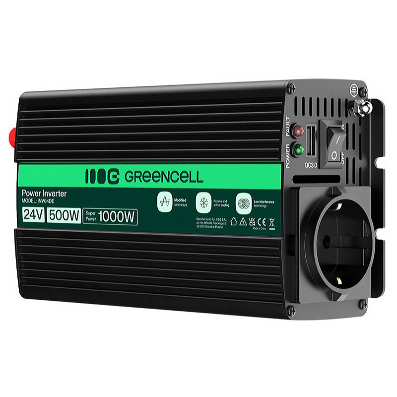 GREEN CELL PRZETWORNICA INV04DE 24V 500W/1000W